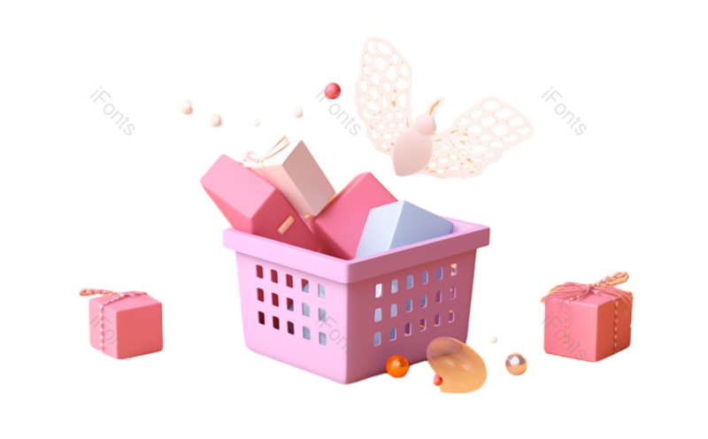 卡通图片,网上购物元素,插画PNG,泡沫免抠素材